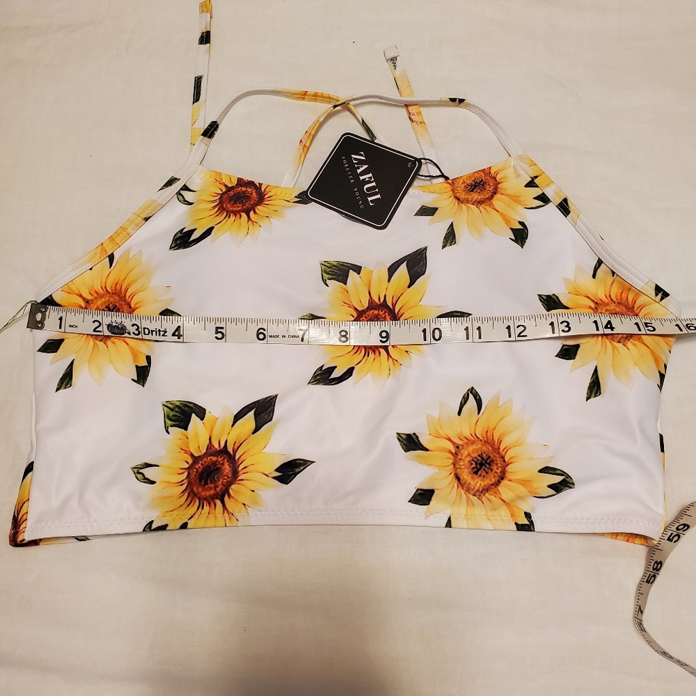 Zaful Sunflower Bathing Suite Top - Picture 5 of 6